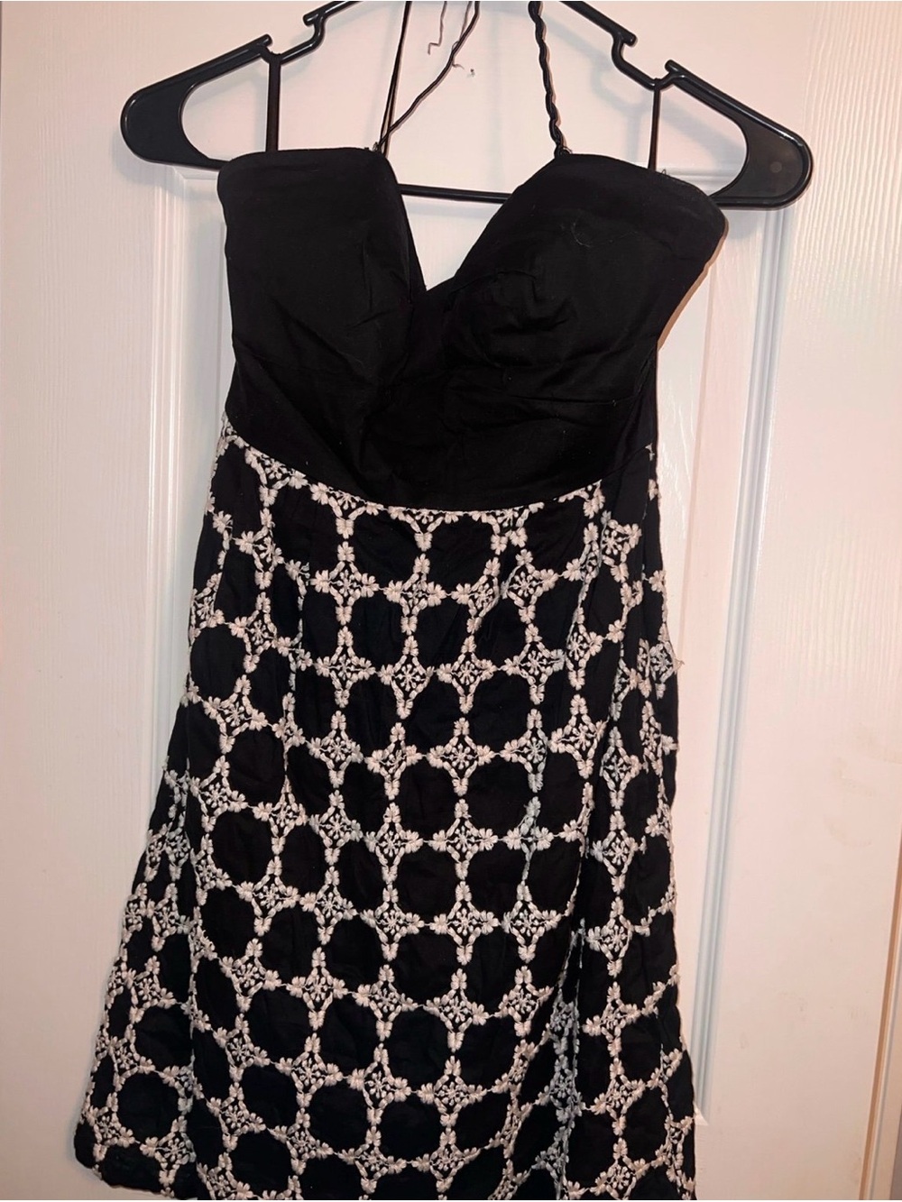 T.J.Maxx Black Strapless Embroidered Fit-and-Flare Dress